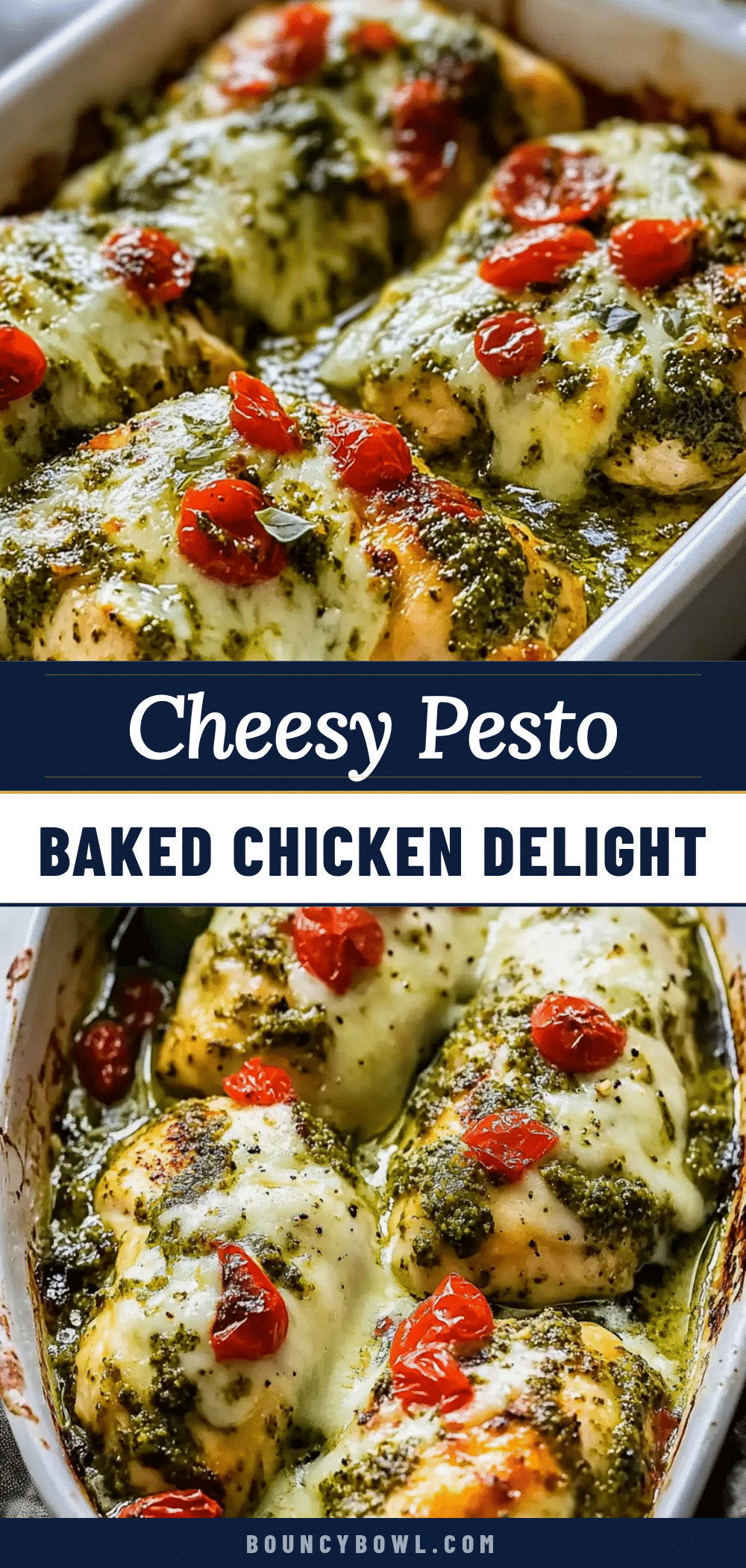 cheesy pesto baked chicken recipe