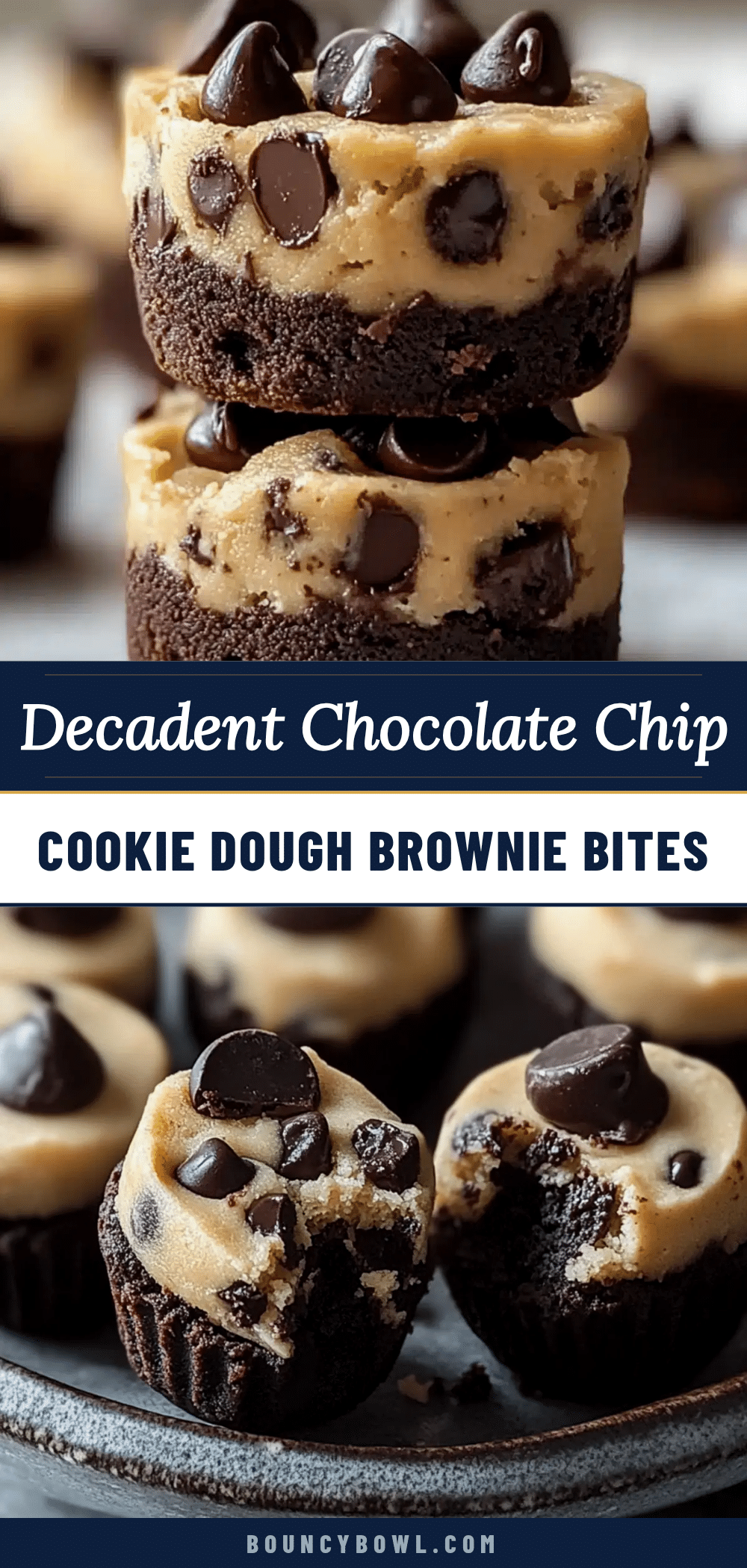 chocolate chip cookie dough brownie bites recipe