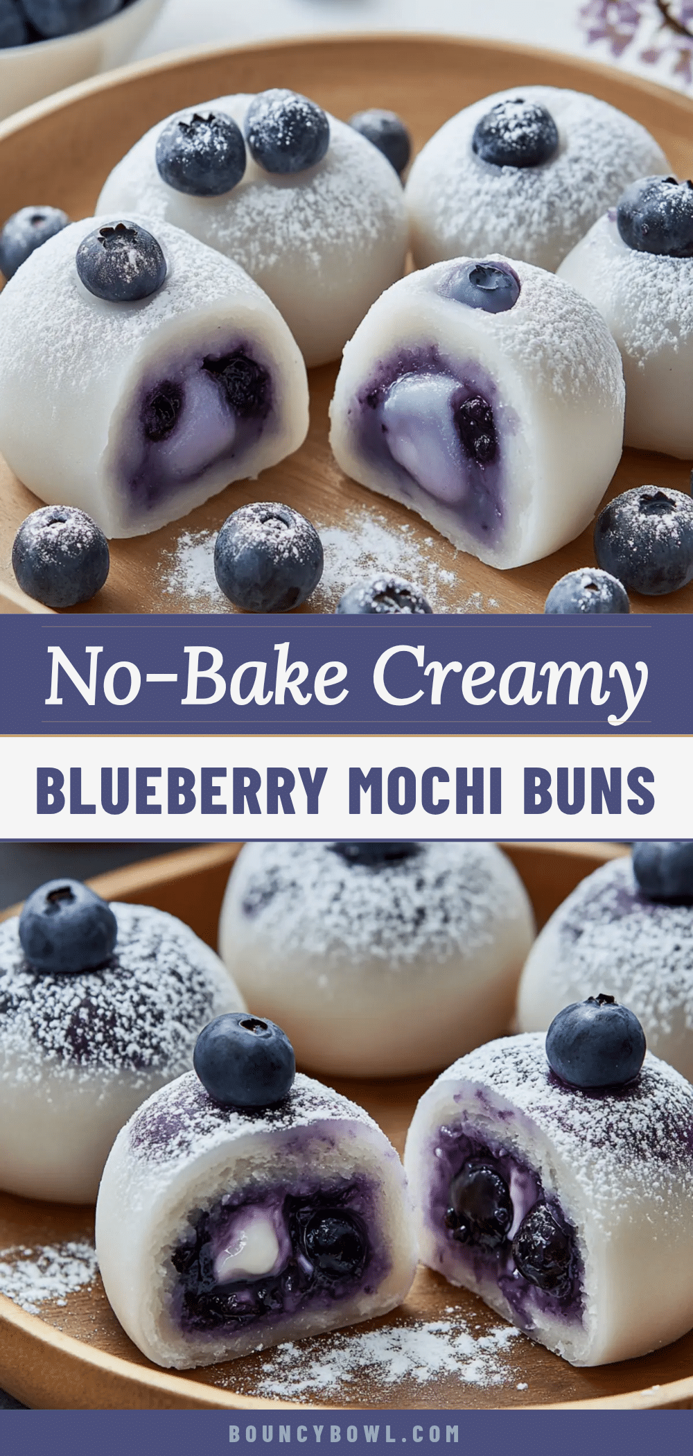 creamy blueberry mochi buns recipe