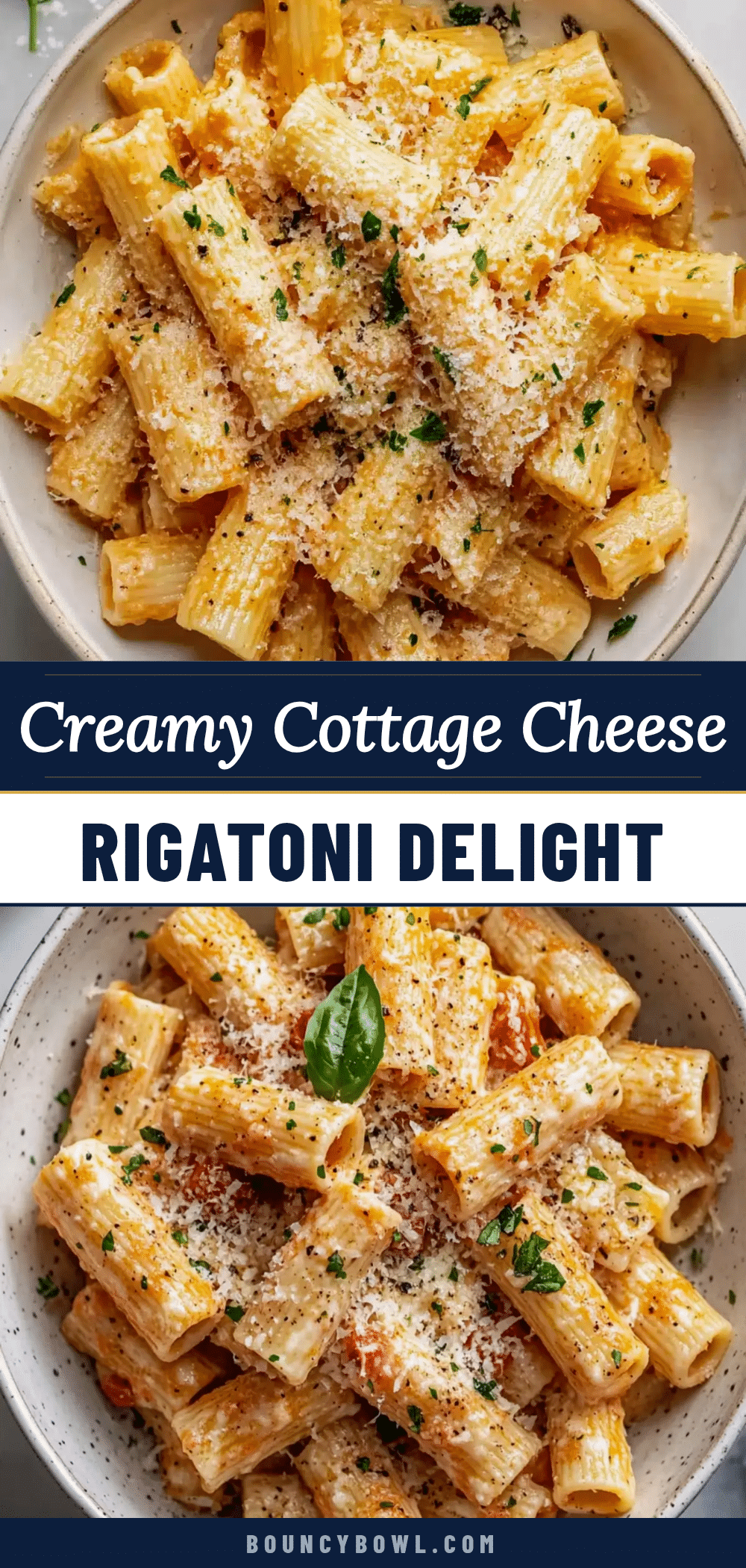 creamy cottage cheese rigatoni recipe