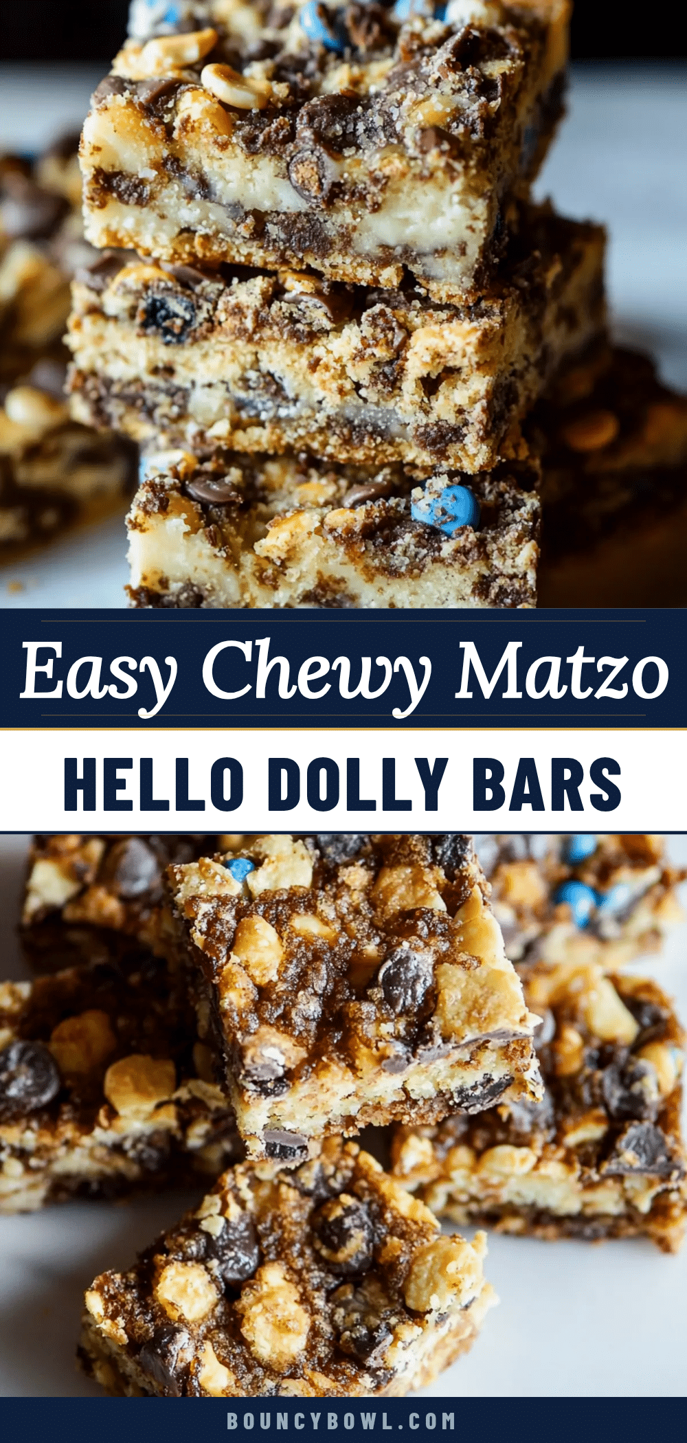 Easy Chewy Matzo Hello Dolly Bars recipe