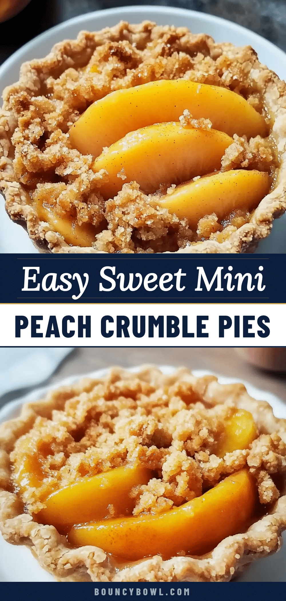 easy crumble mini peach pie recipe