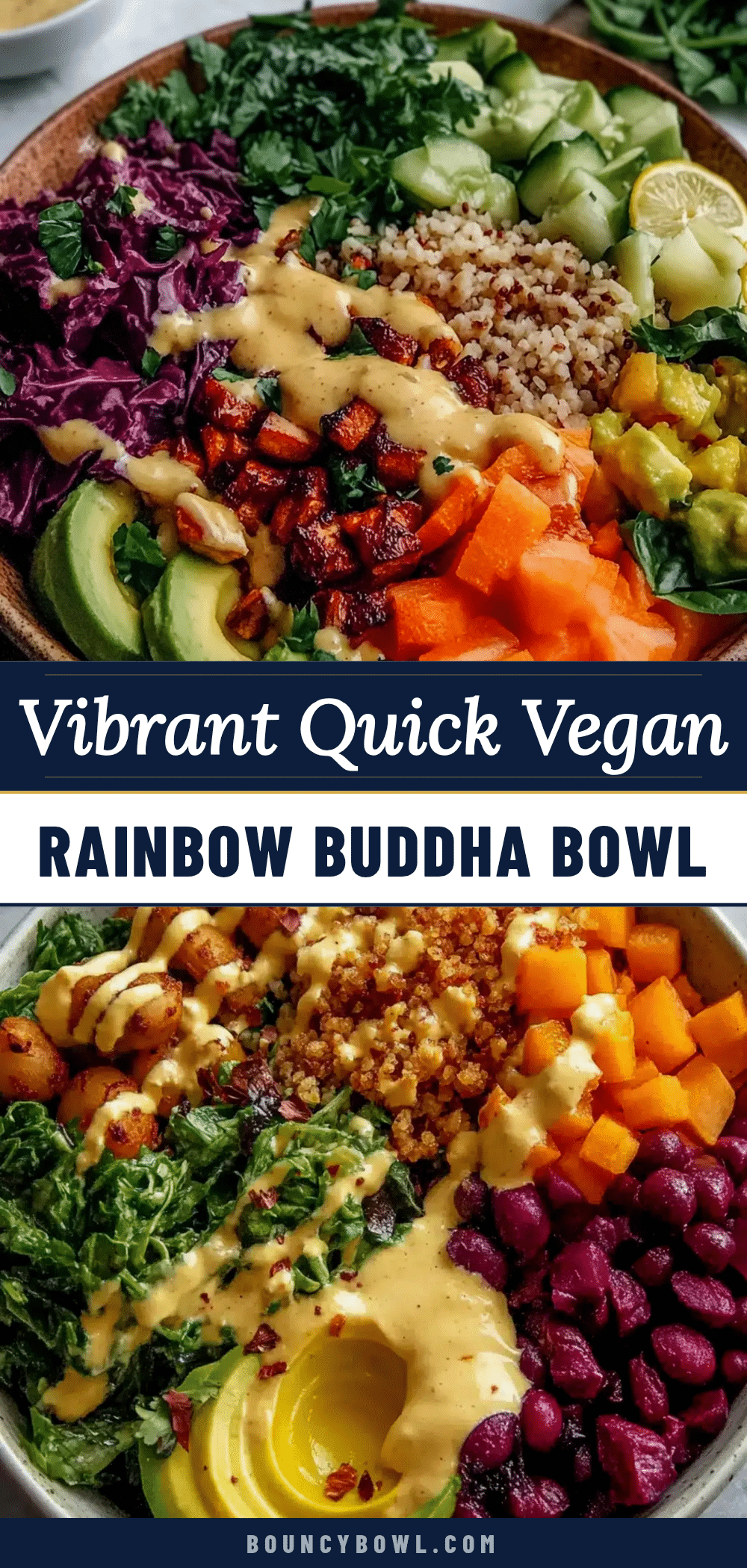 fresh vegan rainbow buddha bowl recipe