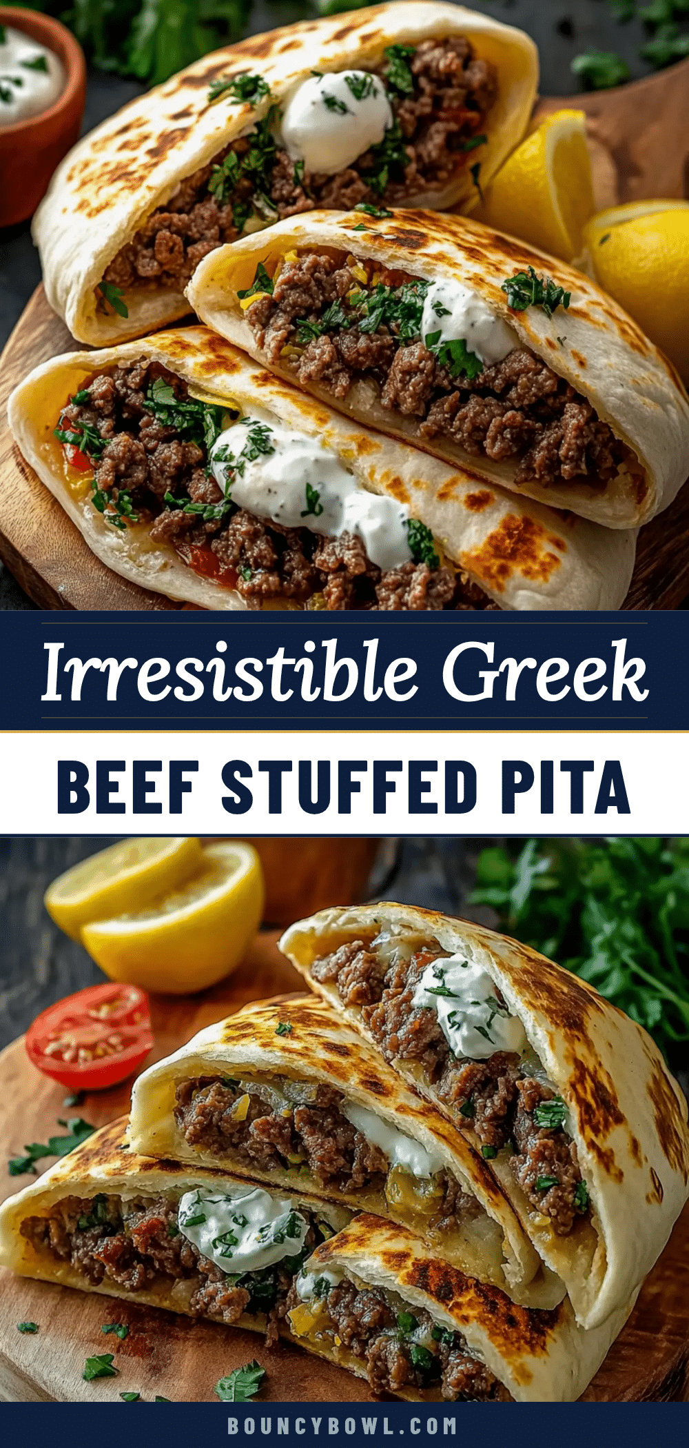 Greek beef stuffed pita recipe
