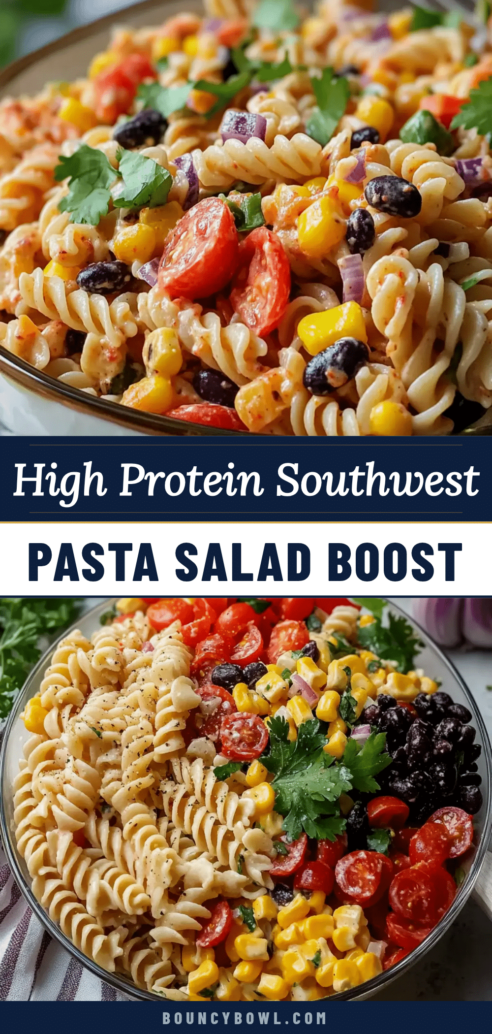 healthy high protein southwest pasta salad recipe