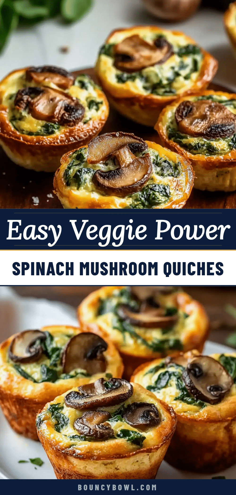 spinach and mushroom quiche muffins recipe