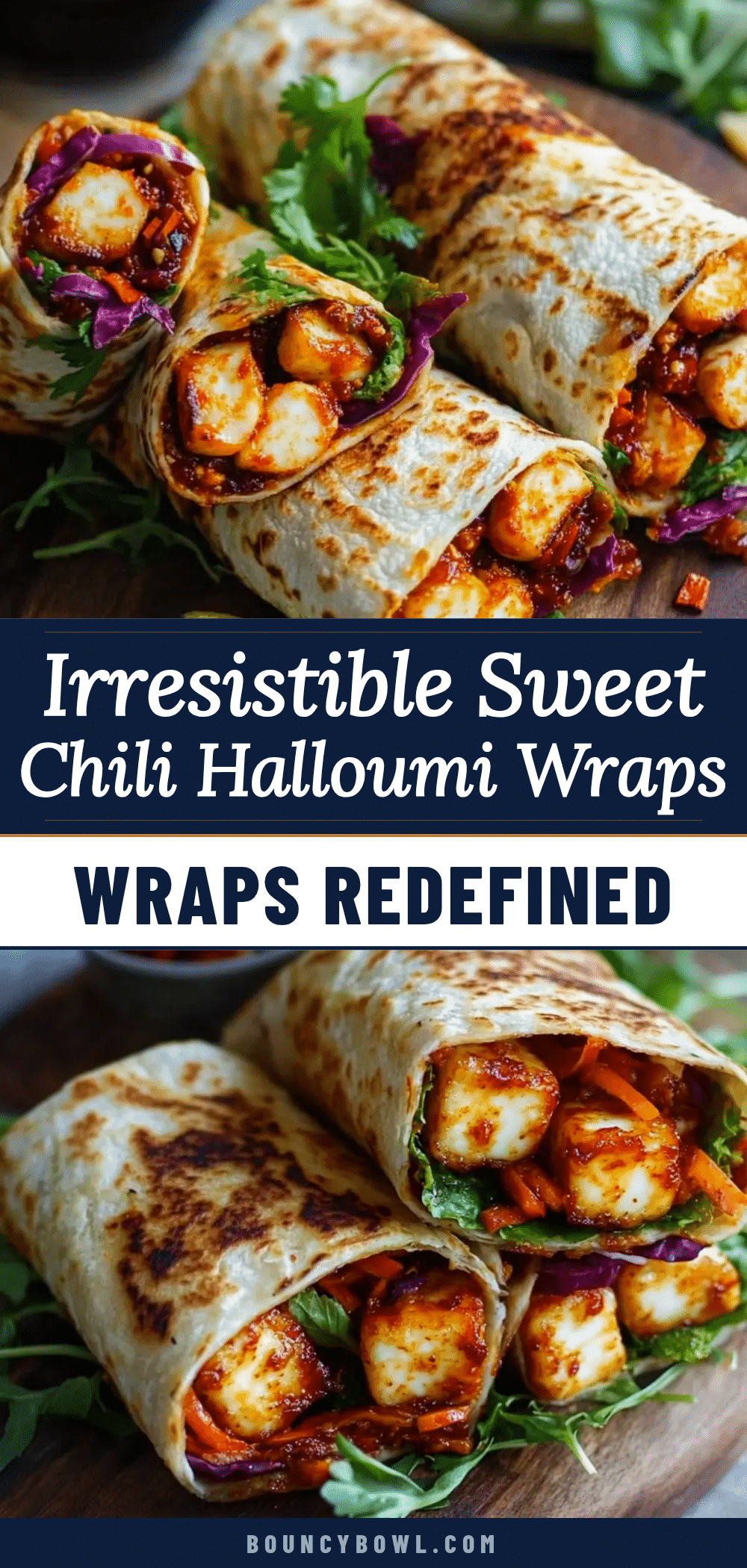 sweet chili halloumi wraps recipe