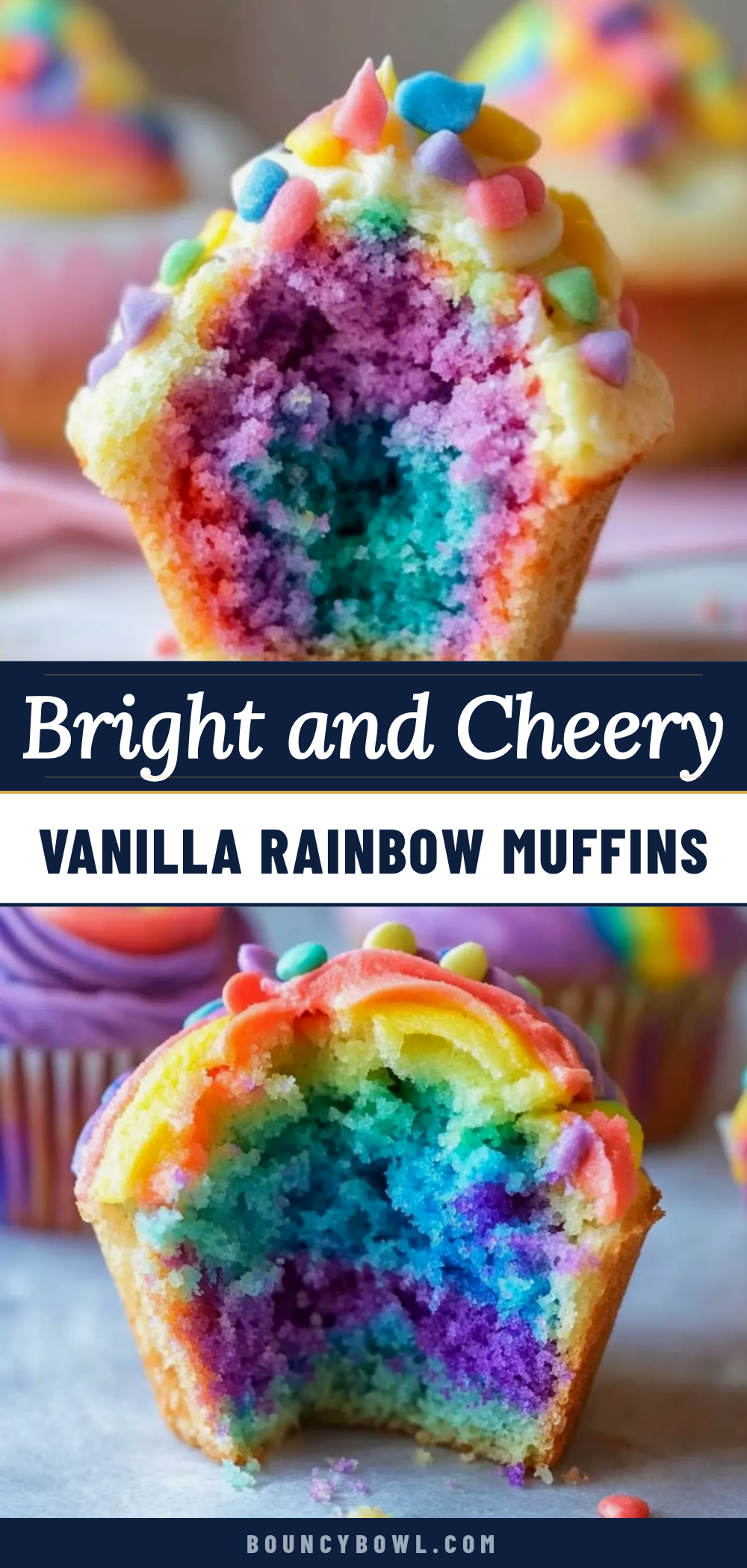 bright vanilla rainbow muffins recipe