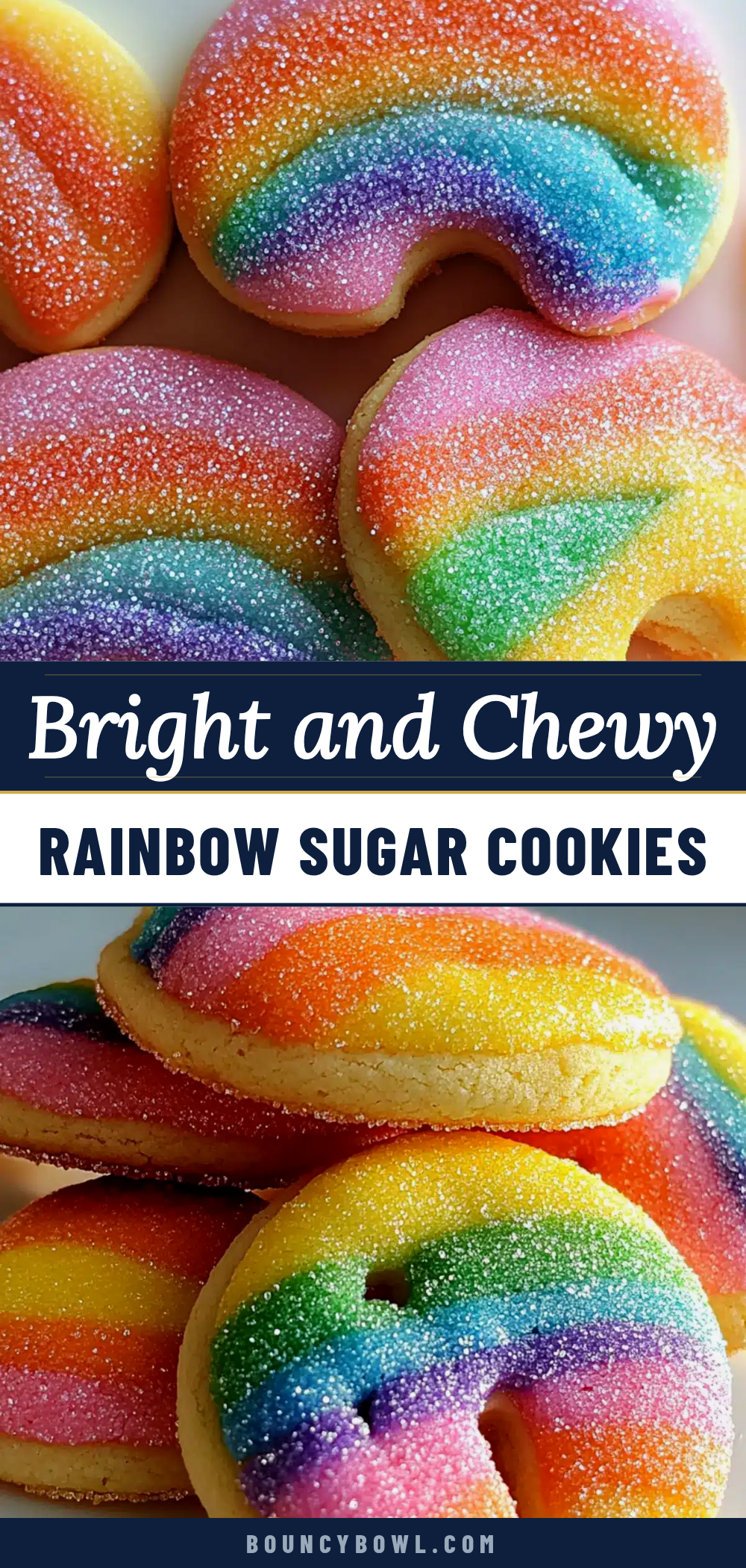 chewy rainbow sugar cookies recipe