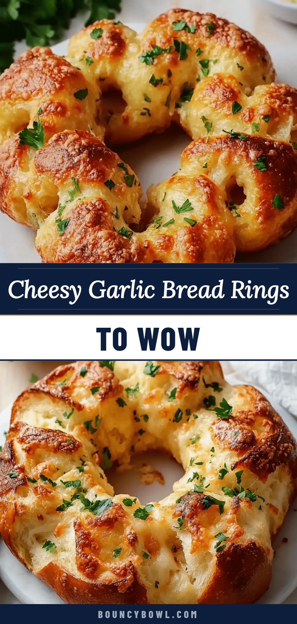 crispy cheesy garlic bread rings recipe