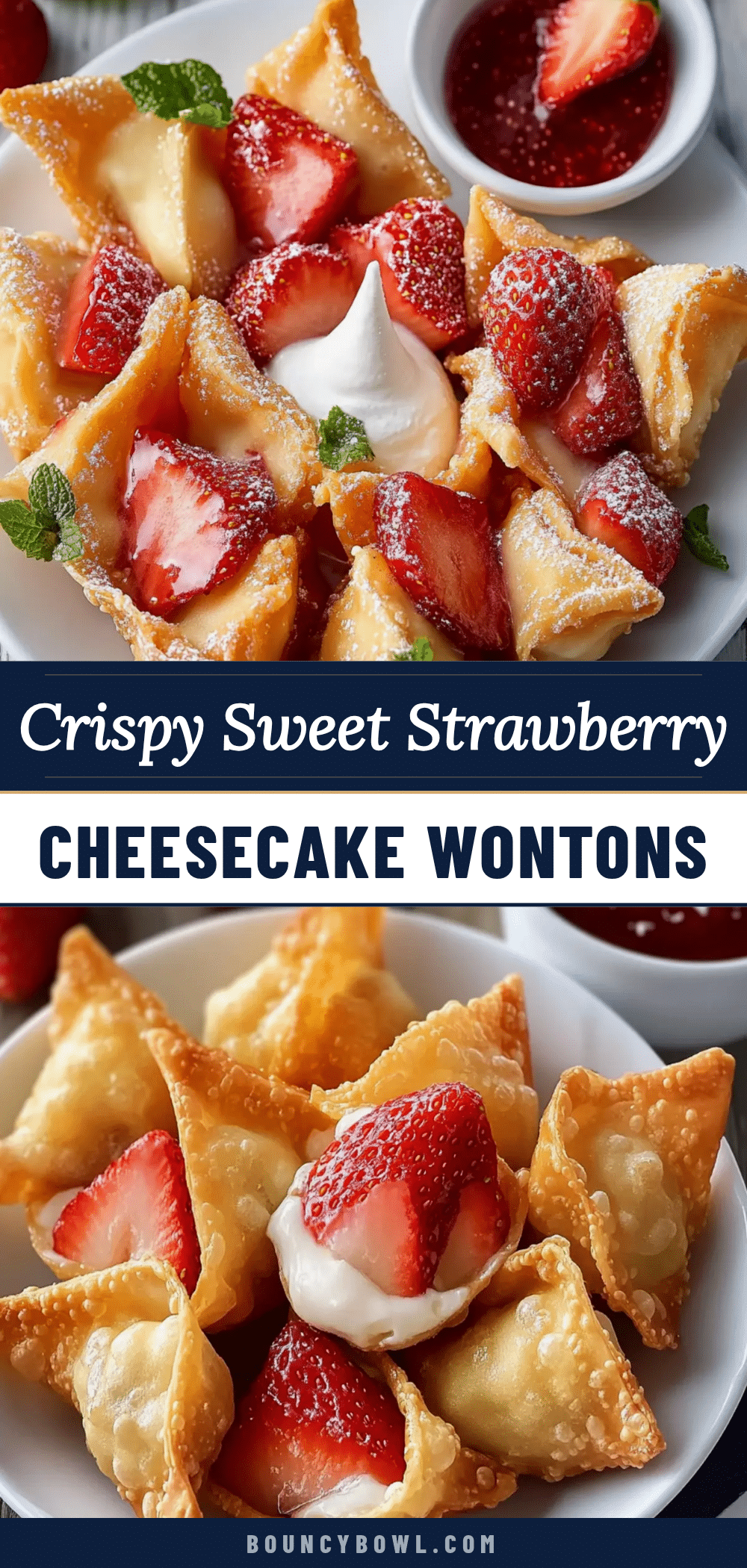 crispy strawberry cheesecake wontons recipe