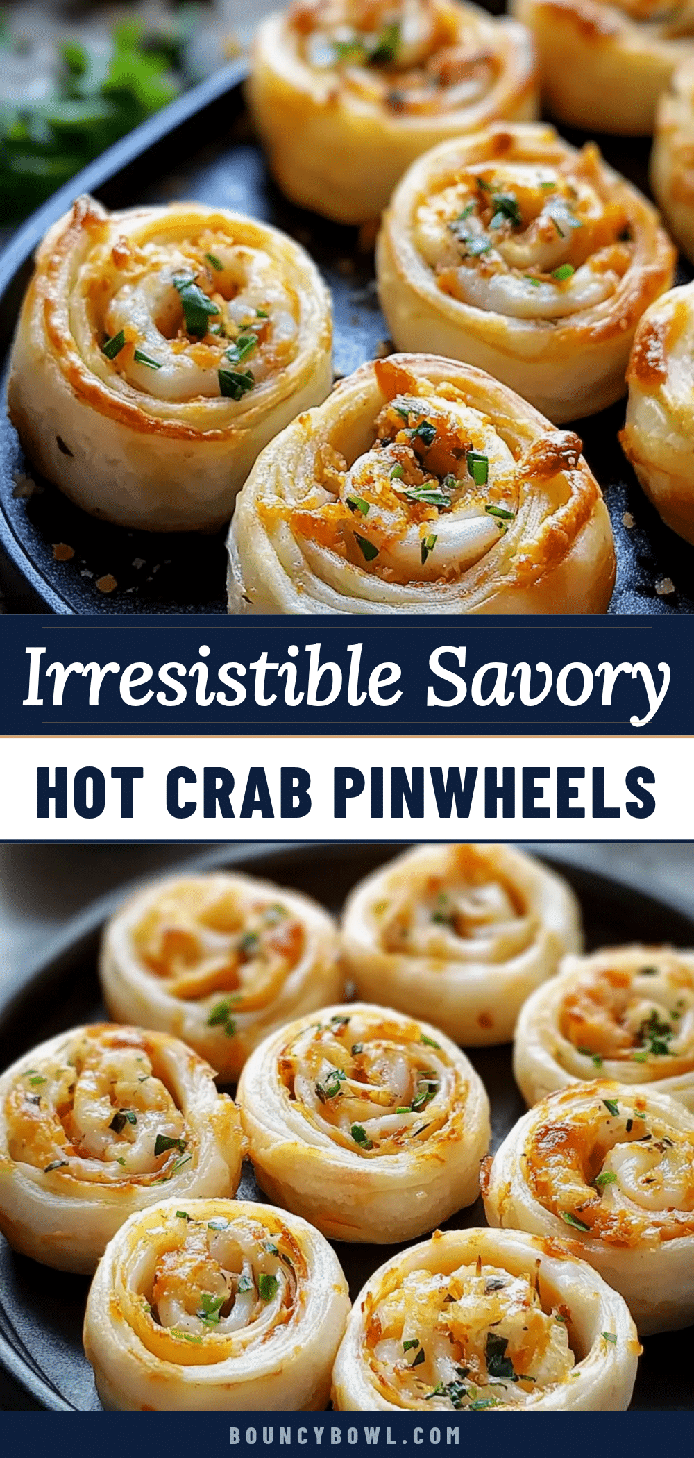 hot crab pinwheels recipe