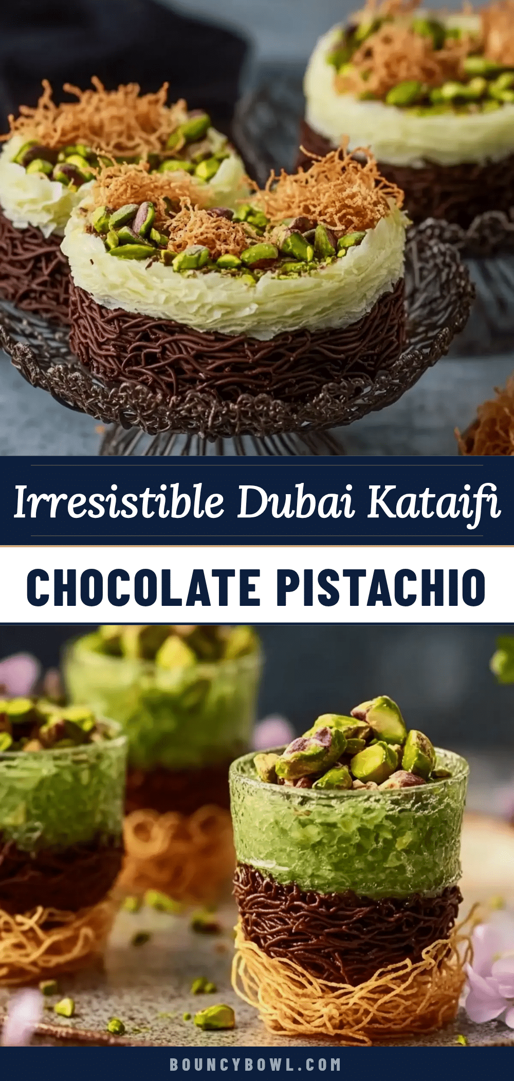 kataifi chocolate pistachio dessert recipe