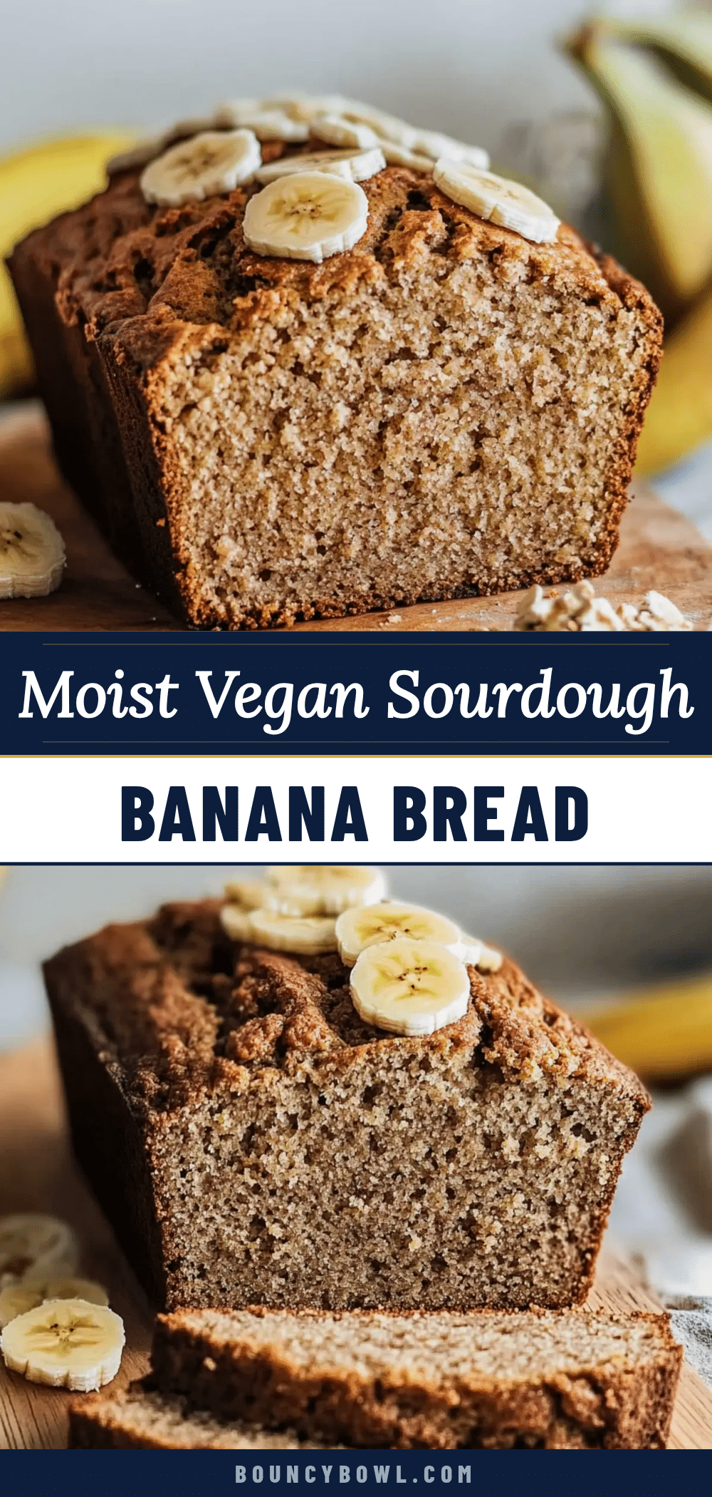 moist vegan sourdough banana bread recipe