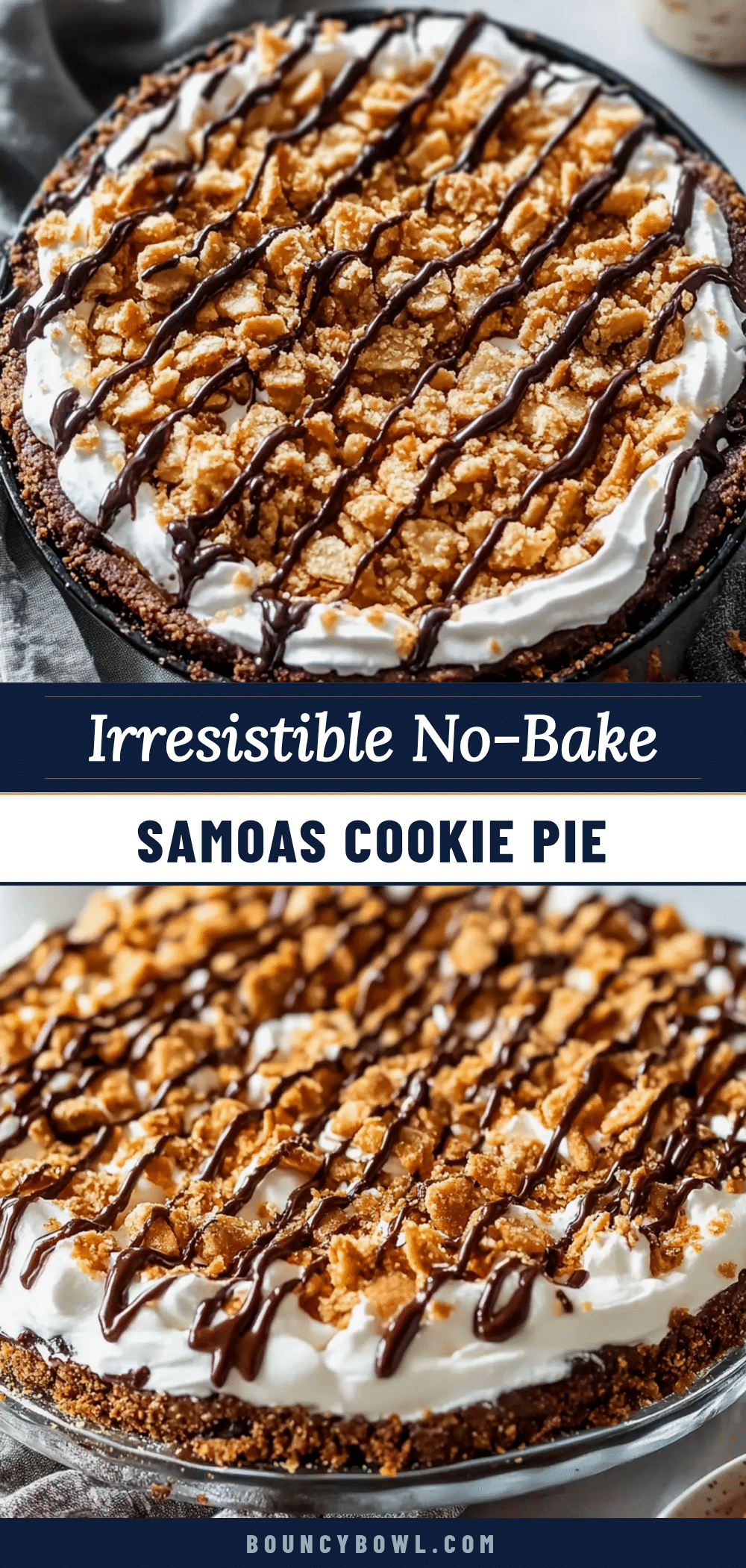 no-bake samoas cookie pie recipe