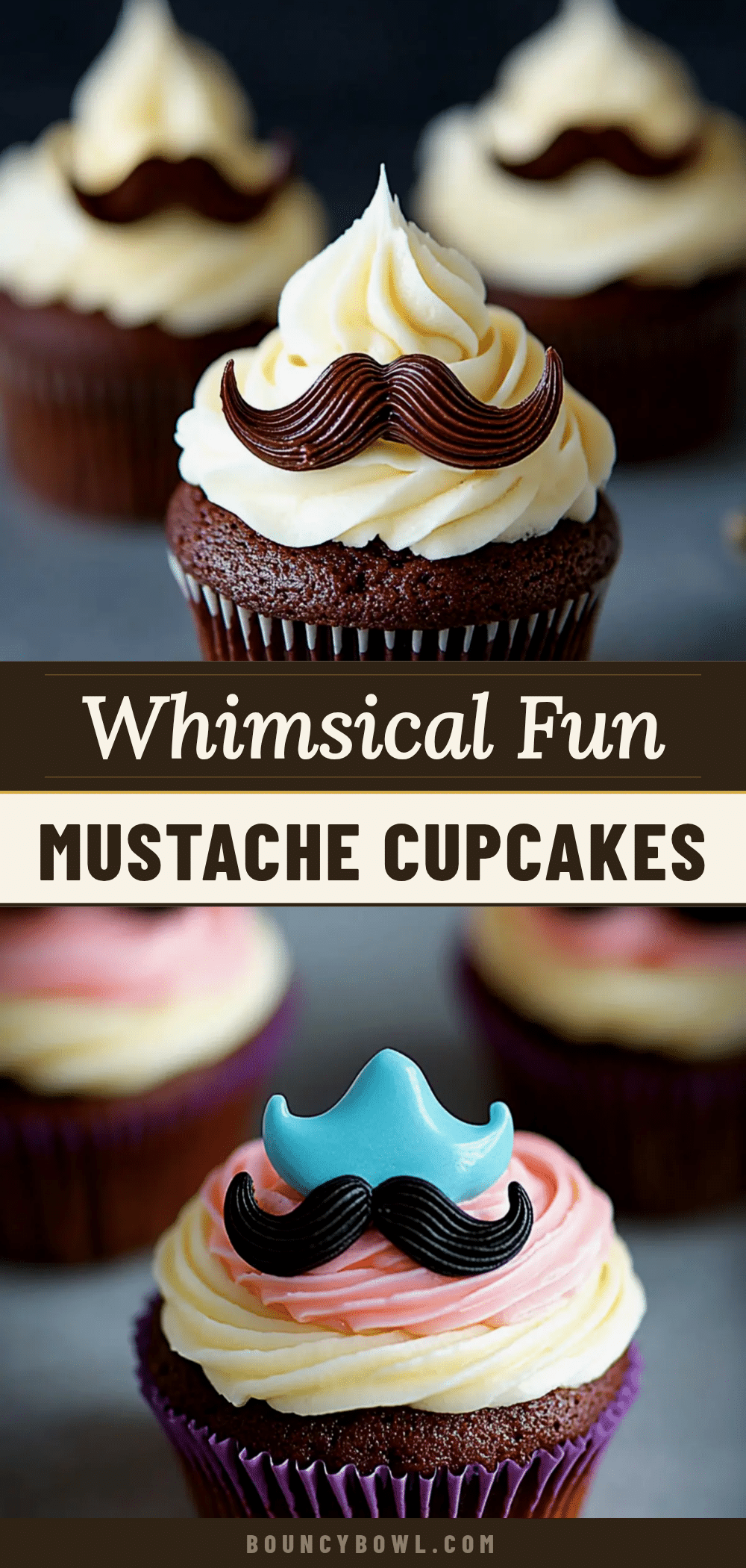 whimsical mustache cupcakes recipe