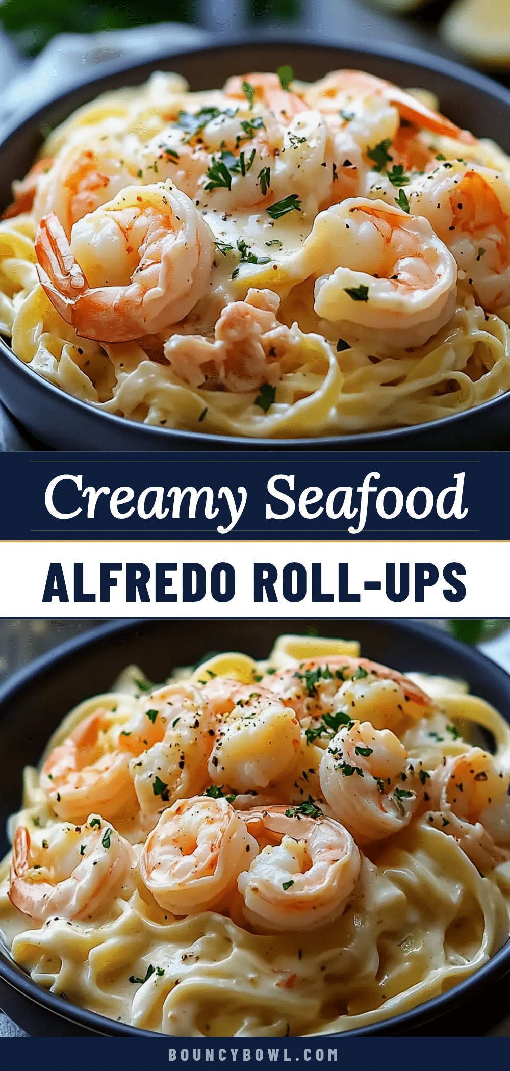 creamy shrimp crab alfredo roll-ups recipe