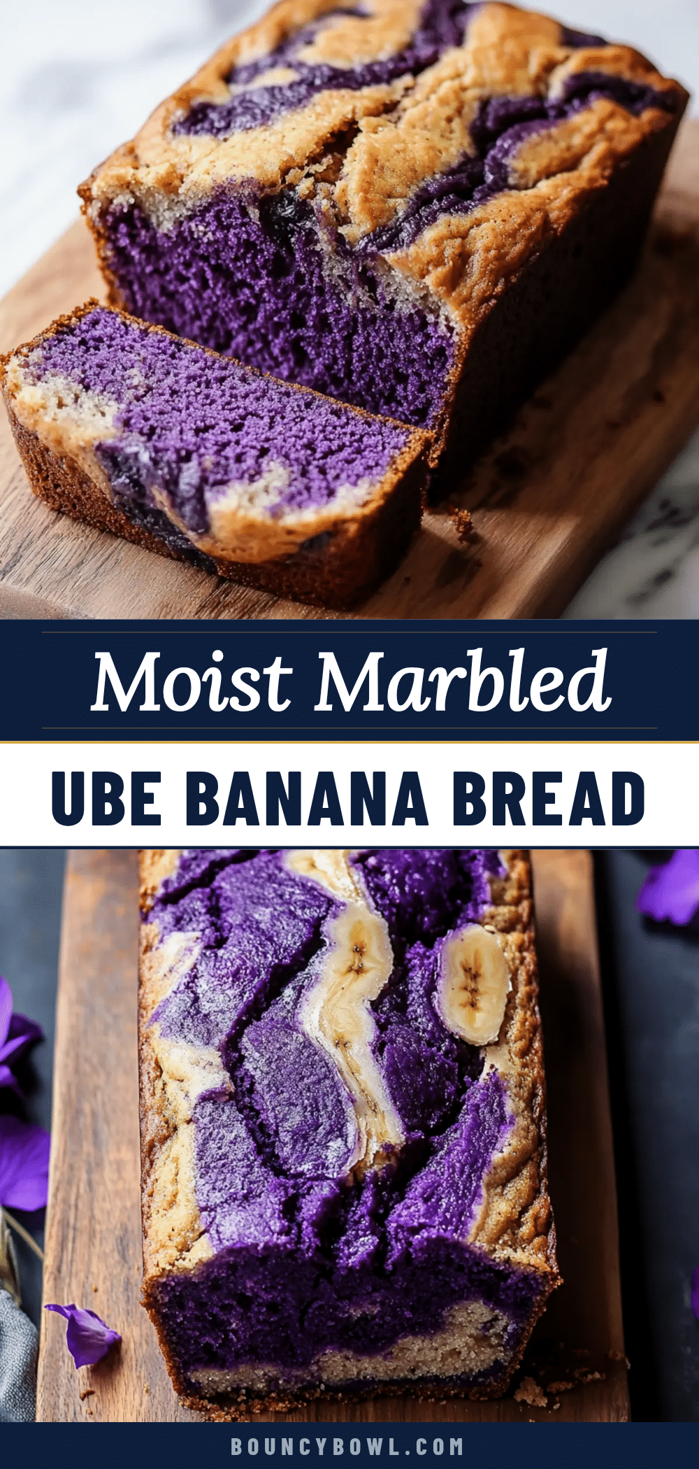 moist marbled ube banana bread recipe