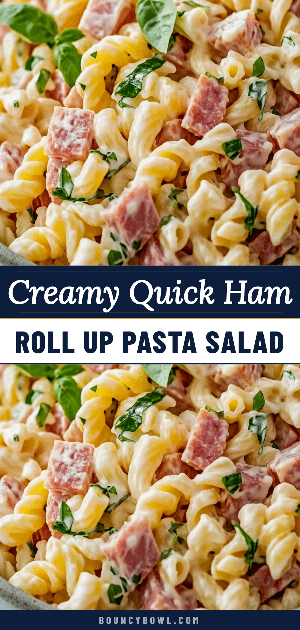 quick creamy ham roll up pasta salad recipe