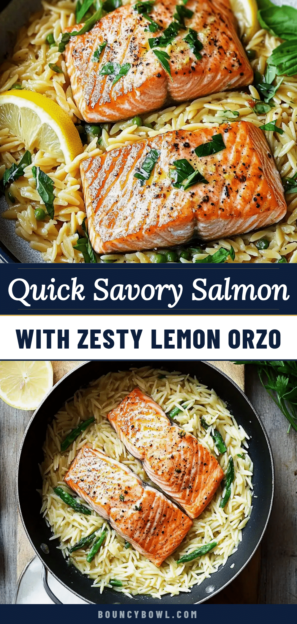 quick savory salmon with zesty lemon orzo recipe