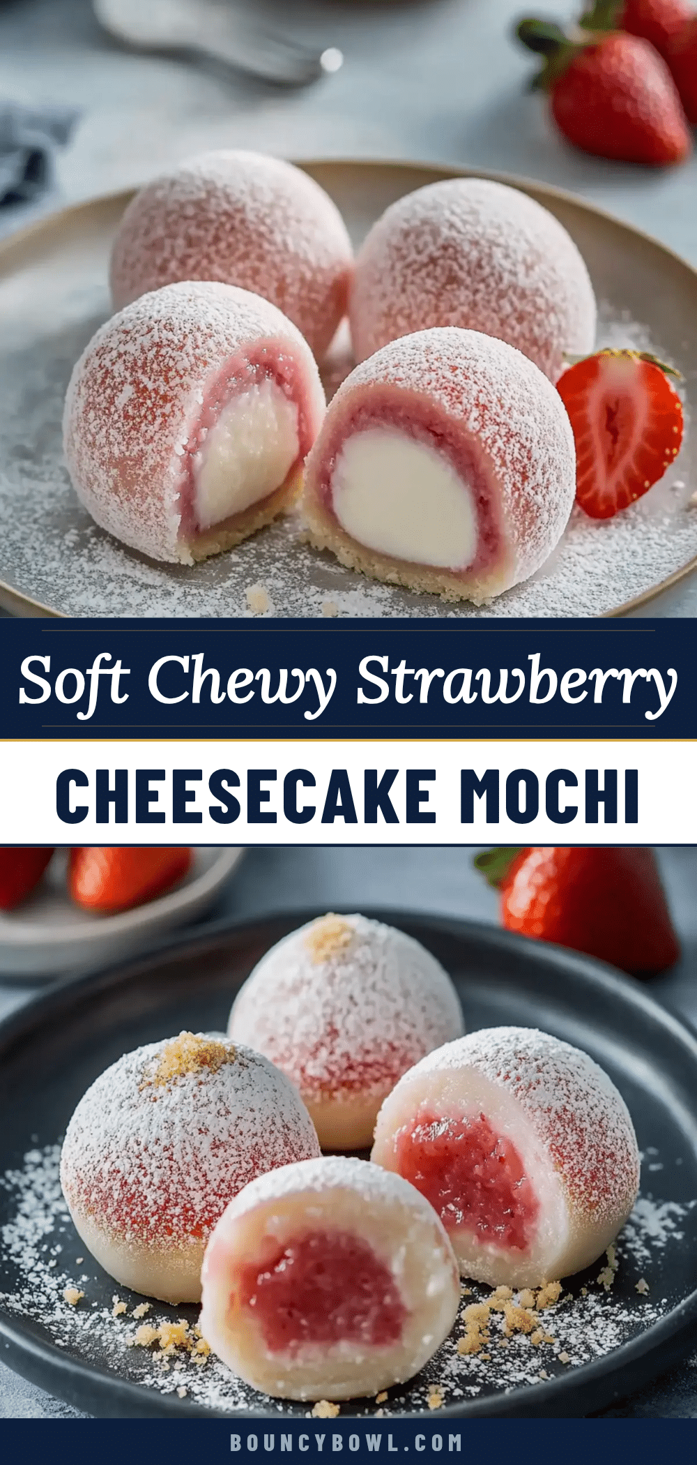 soft strawberry cheesecake mochi recipe
