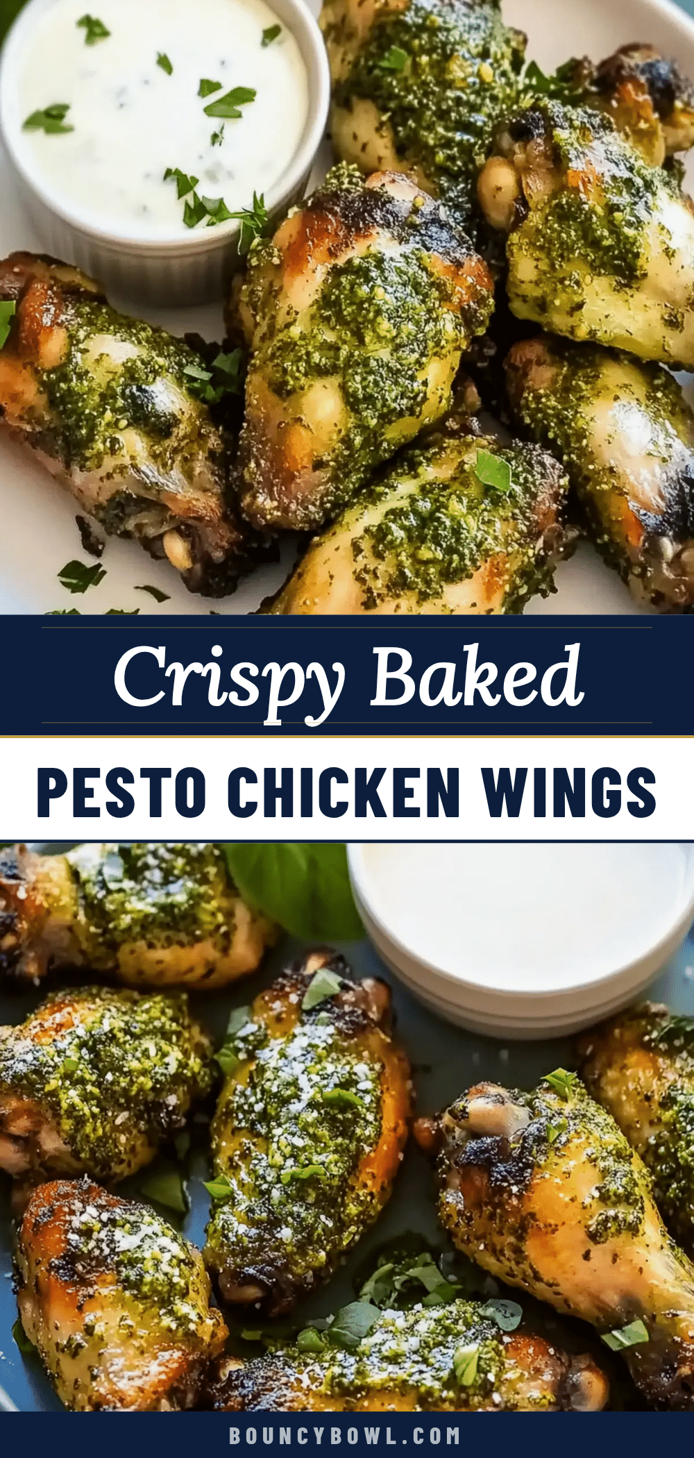 crispy baked pesto chicken wings recipe