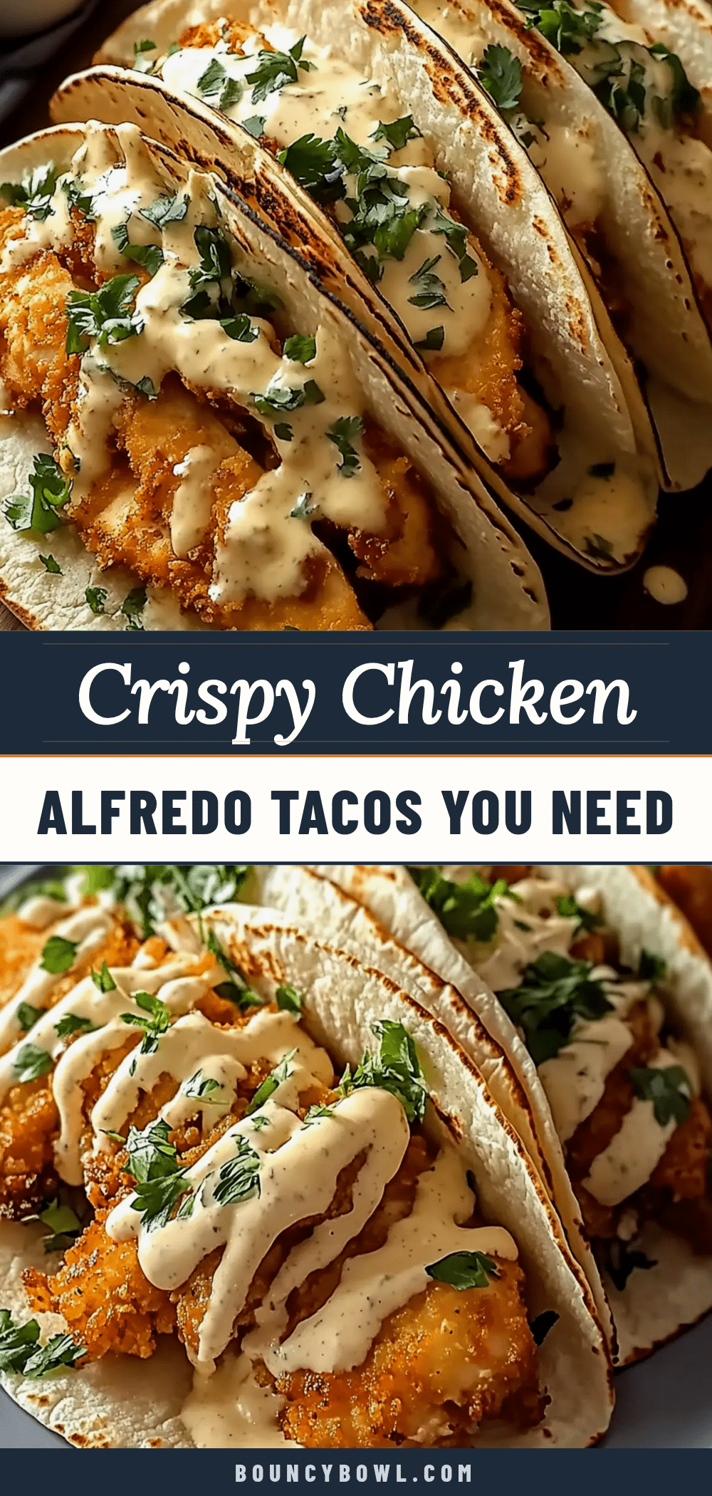 crispy chicken alfredo tacos recipe