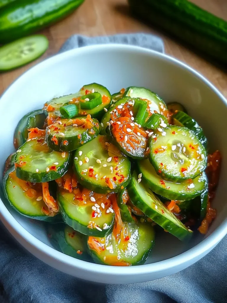 easy crunchy cucumber kimchi - featured image