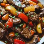 easy slow cooker pepper steak - featured image