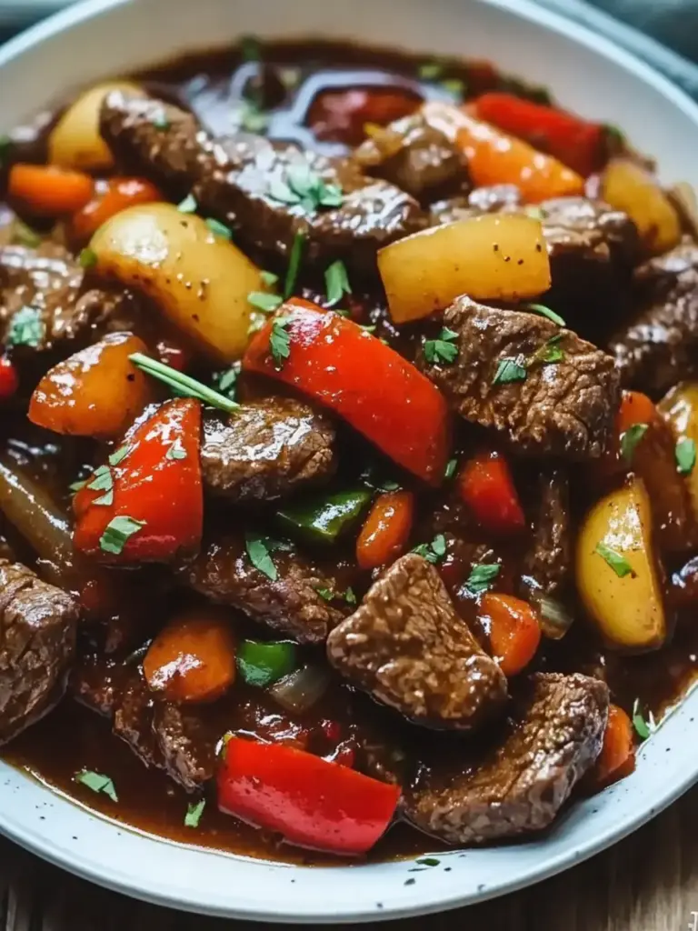 easy slow cooker pepper steak - featured image