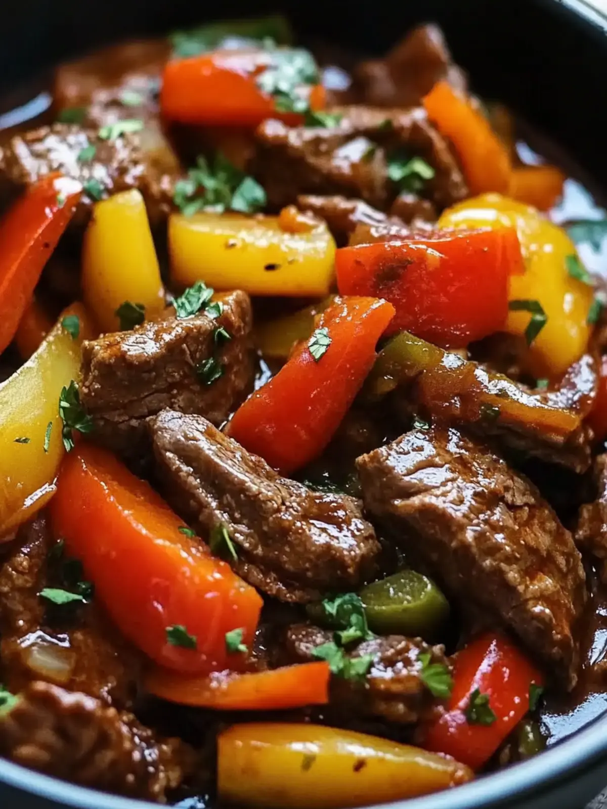 easy slow cooker pepper steak preparation steps
