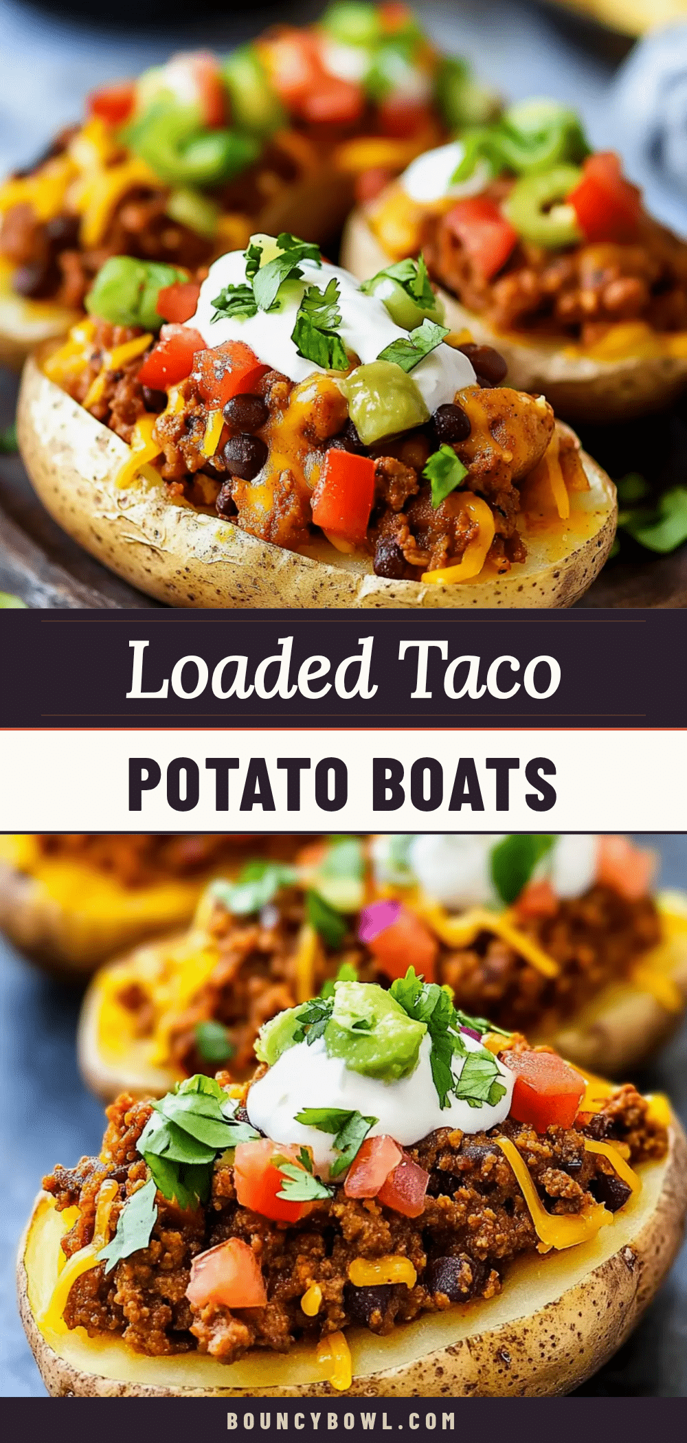 loaded taco potato boats recipe