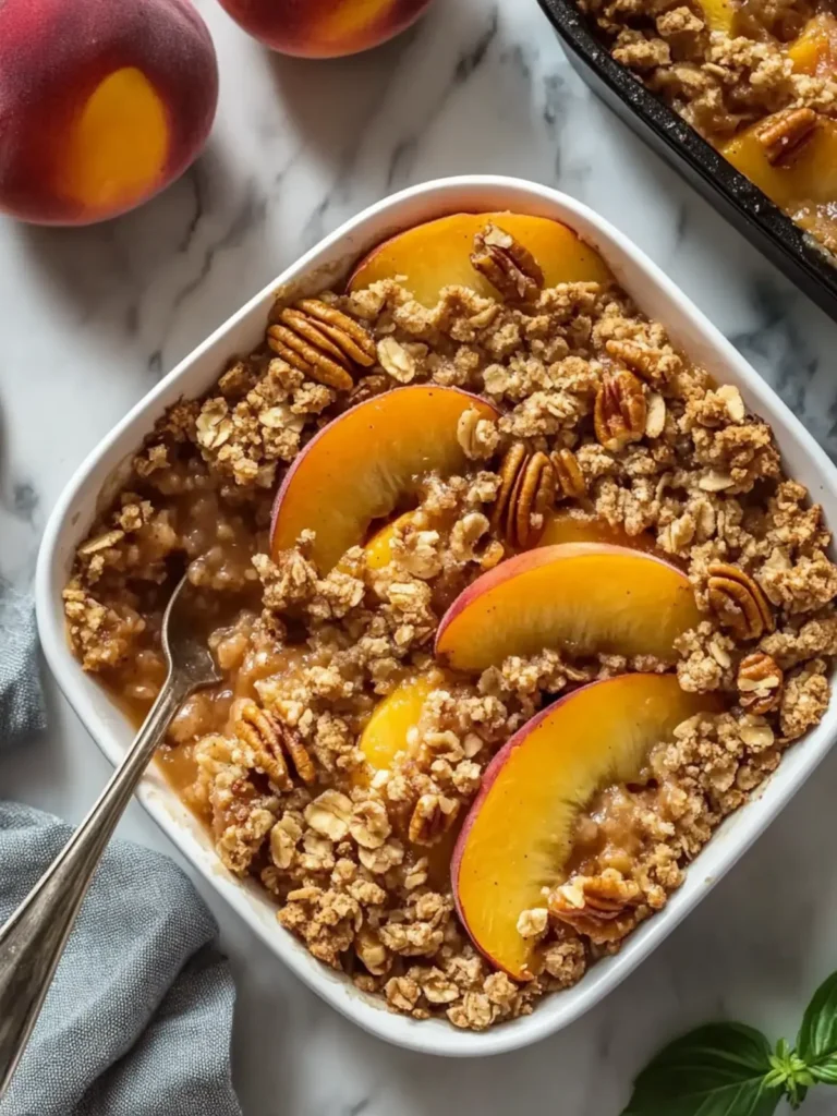 pecan bourbon peach crisp - featured image