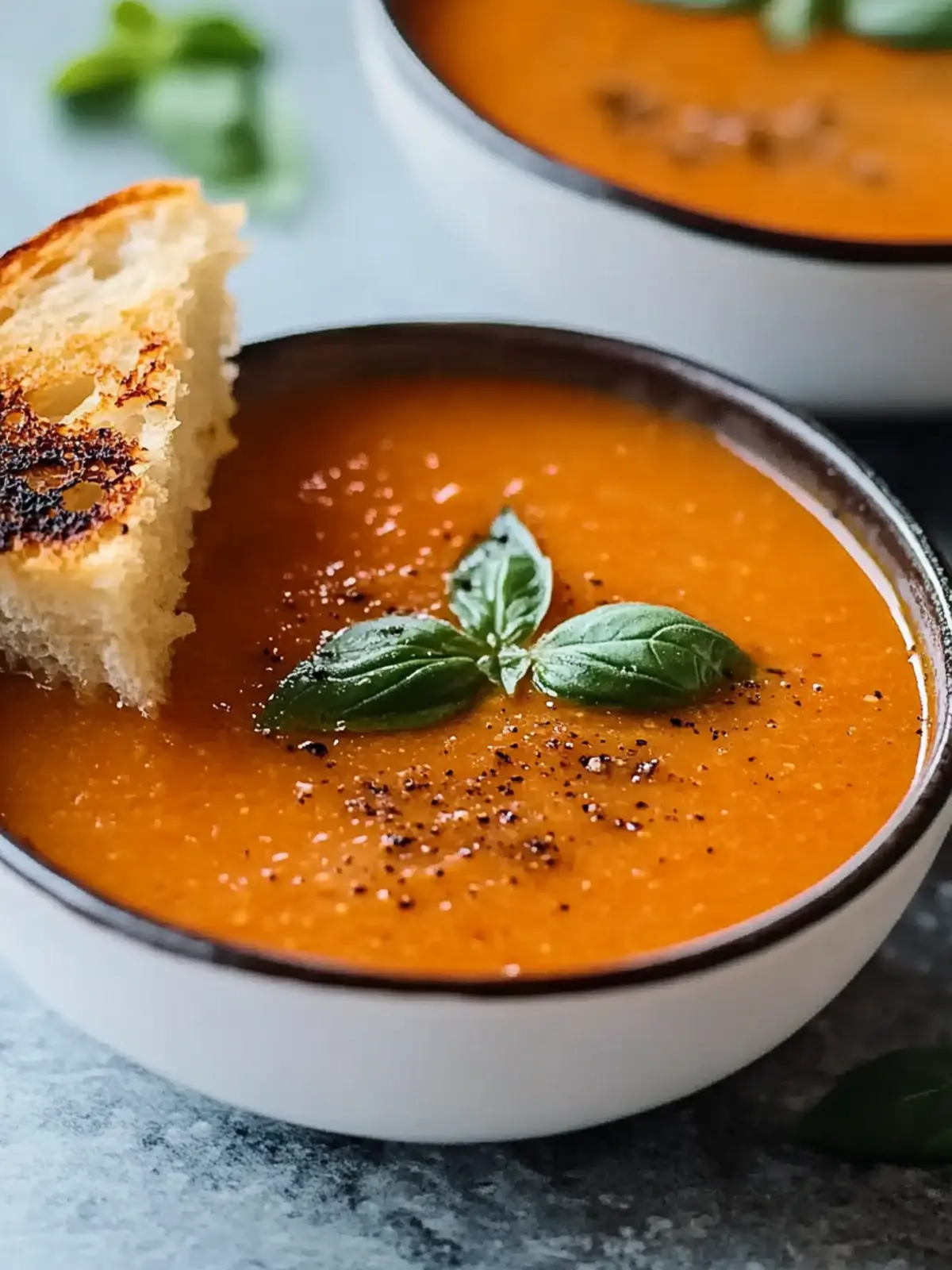 roasted tomato basil soup with grilled cheese preparation steps