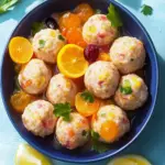 Savory fruity chicken meatballs with honey glaze - featured image