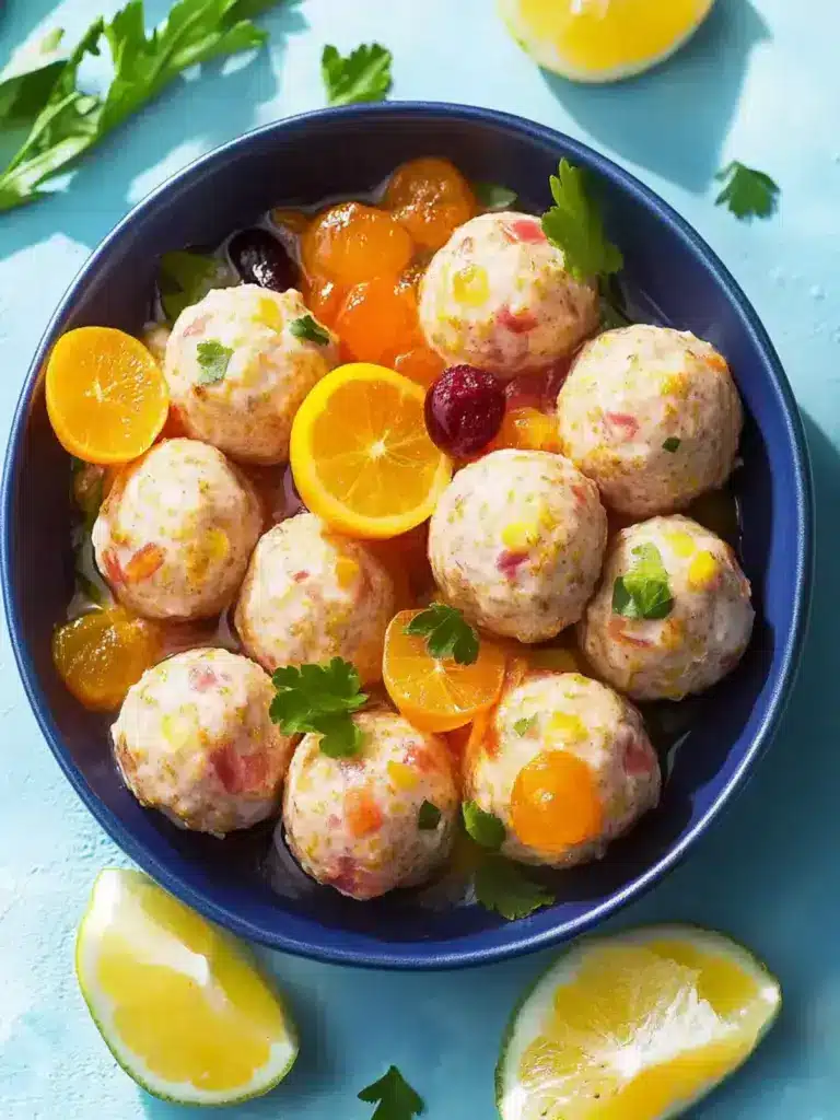 Savory fruity chicken meatballs with honey glaze - featured image