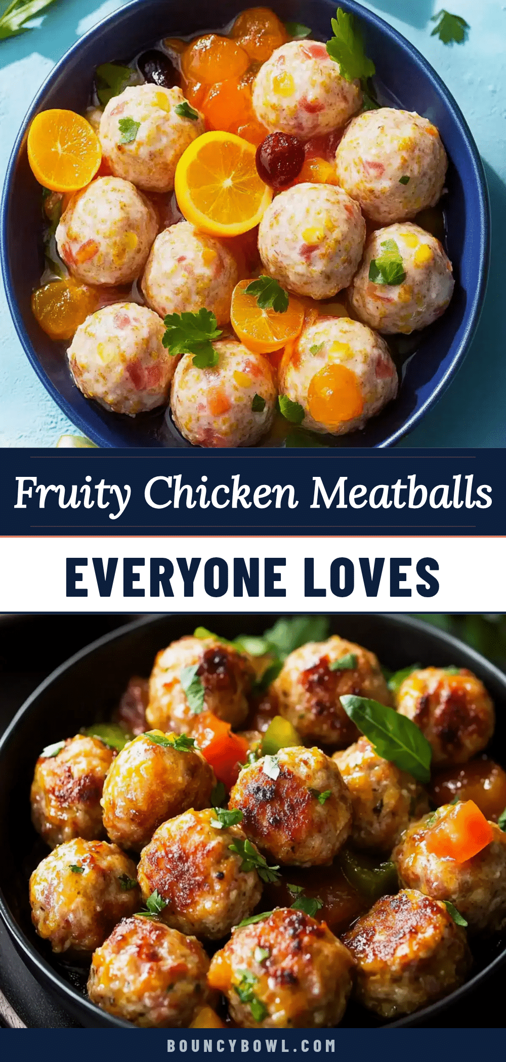 Savory fruity chicken meatballs with honey glaze recipe