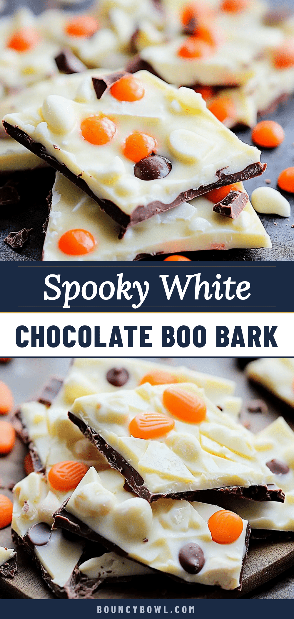Spooky White Chocolate Boo Bark recipe