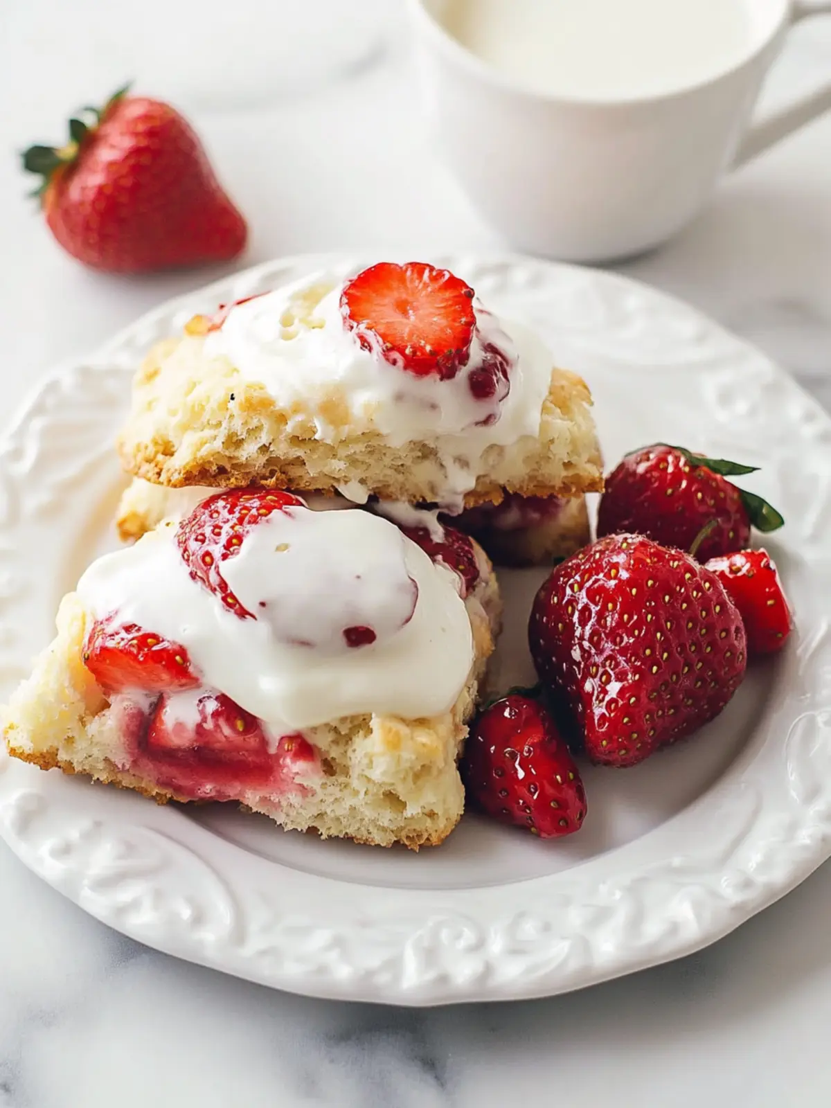 strawberries and cream scones preparation steps