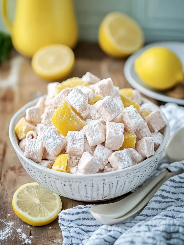 zesty lemonade puppy chow - featured image