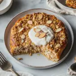 almond croissant baked oats - featured image