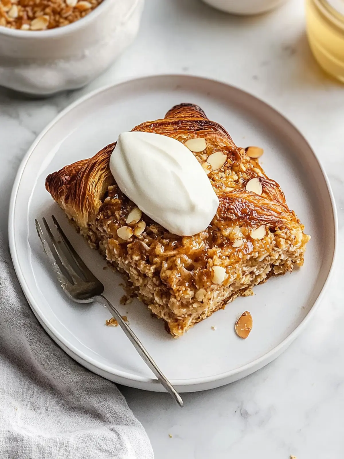 almond croissant baked oats preparation steps
