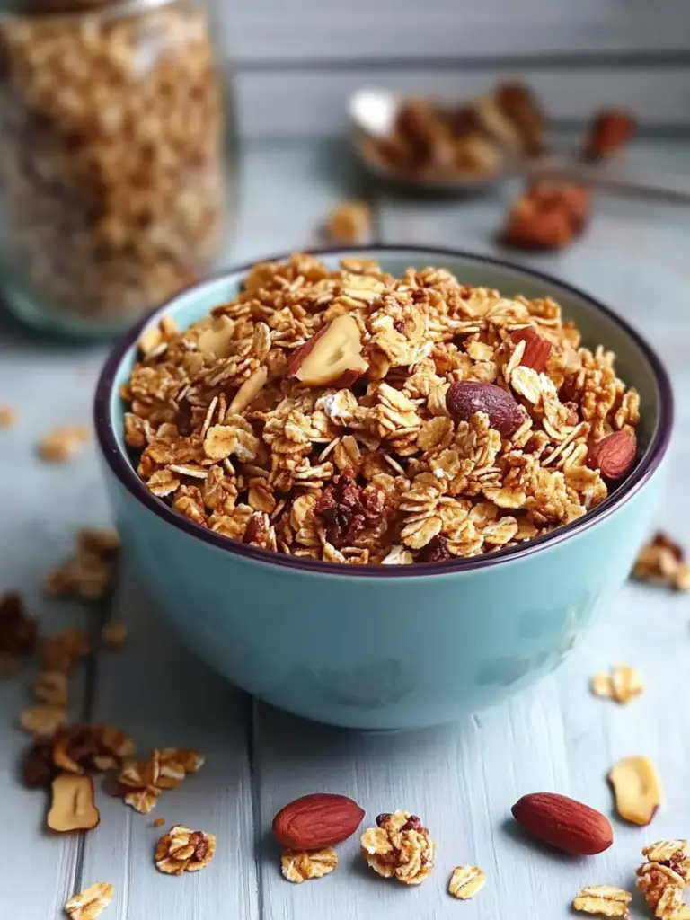 best homemade crunchy peanut butter granola recipe - featured image