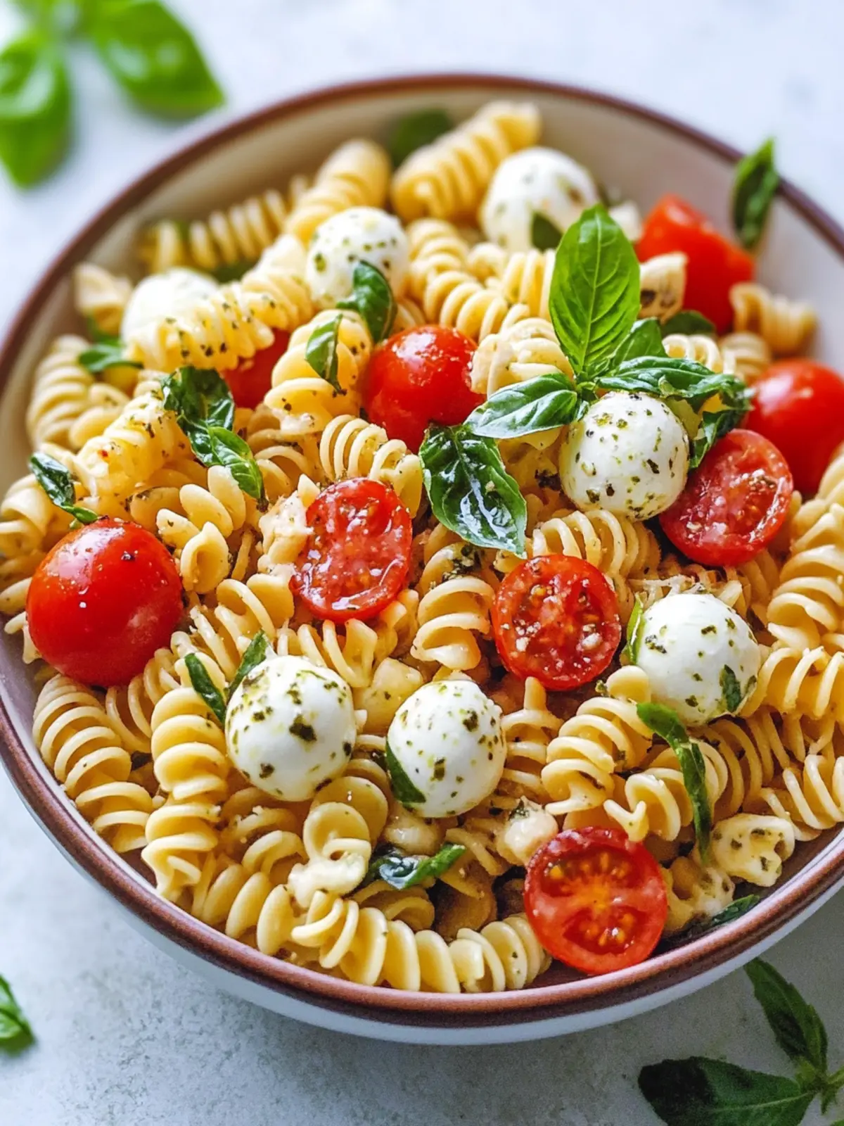caprese pasta salad preparation steps