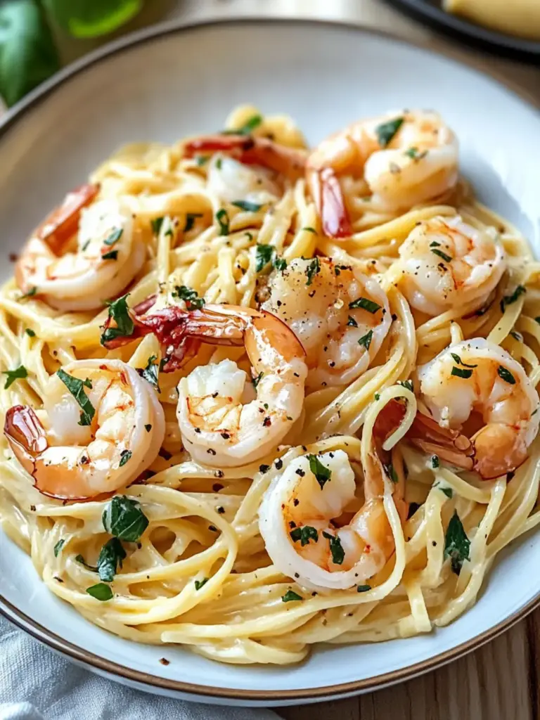 creamy tuscan shrimp linguine - featured image