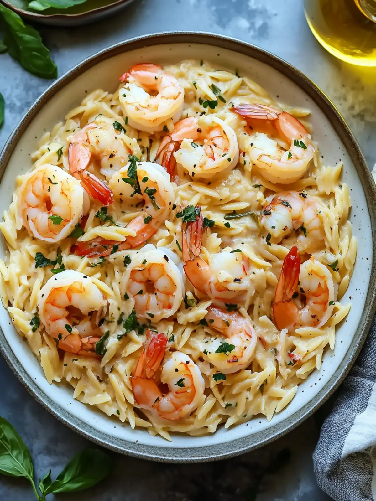 creamy tuscan shrimp orzo preparation steps