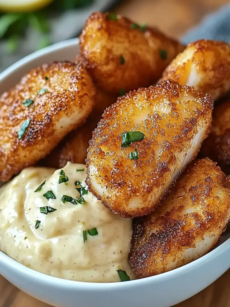 crispy lemon butter fish bites - featured image