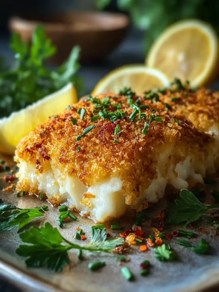 crispy parmesan crusted cod - featured image