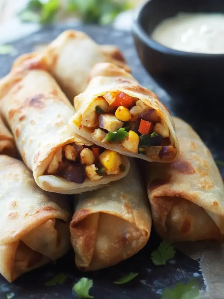 crispy southwestern egg rolls - featured image