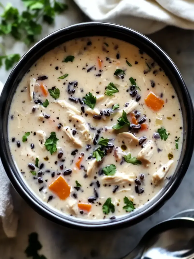 crockpot chicken black rice soup - featured image